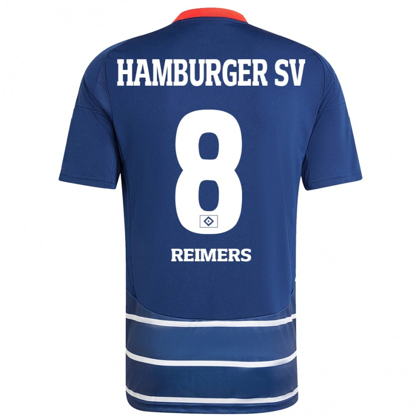 Danxen Hombre Camiseta Moritz Reimers #8 Azul Oscuro 2ª Equipación 2024/25 La Camisa México