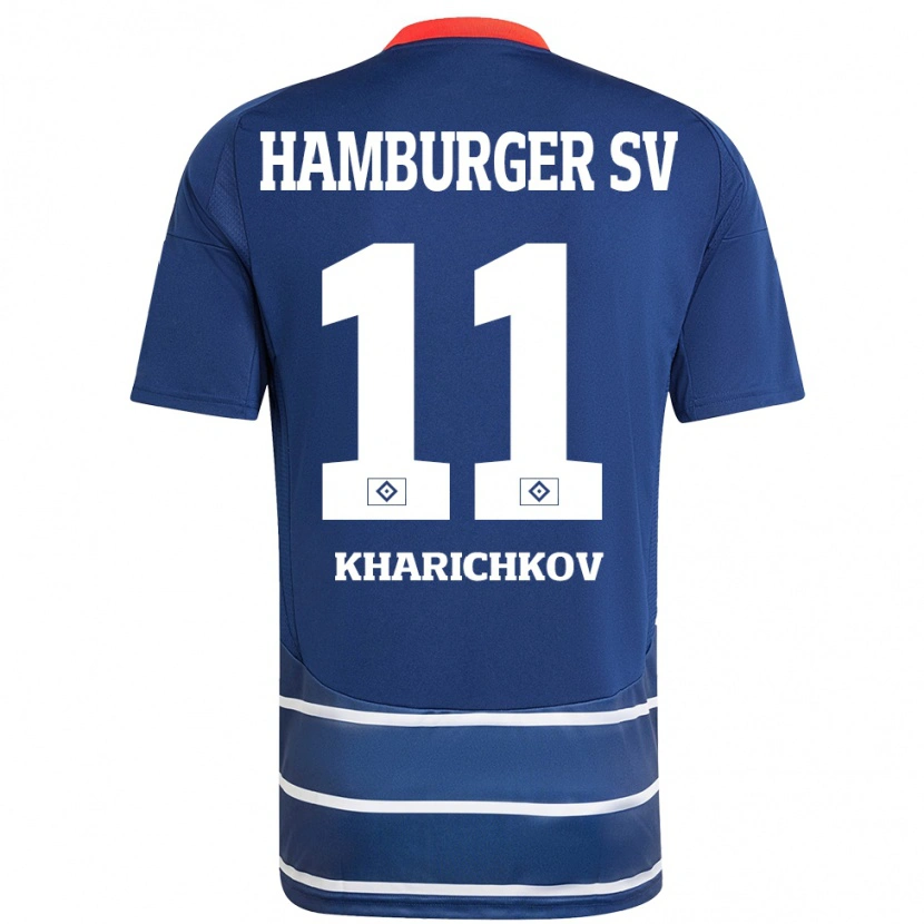 Danxen Hombre Camiseta Valentyn Kharichkov #11 Azul Oscuro 2ª Equipación 2024/25 La Camisa México