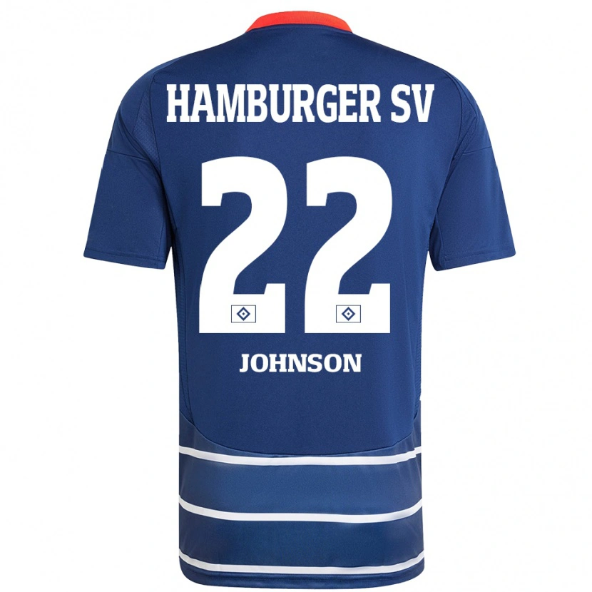 Danxen Hombre Camiseta Emmanuel Johnson #22 Azul Oscuro 2ª Equipación 2024/25 La Camisa México