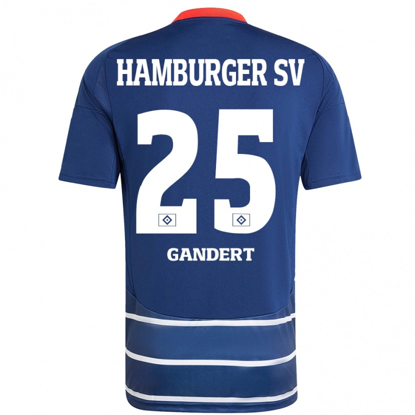 Danxen Hombre Camiseta Jeremy Gandert #25 Azul Oscuro 2ª Equipación 2024/25 La Camisa México