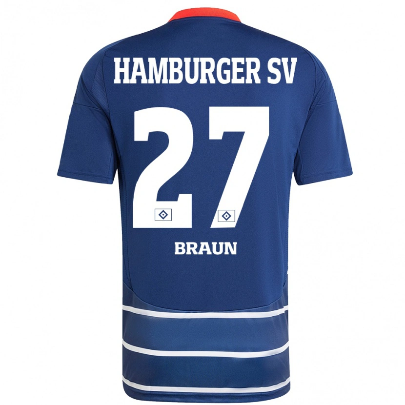 Danxen Hombre Camiseta Elias Braun #27 Azul Oscuro 2ª Equipación 2024/25 La Camisa México
