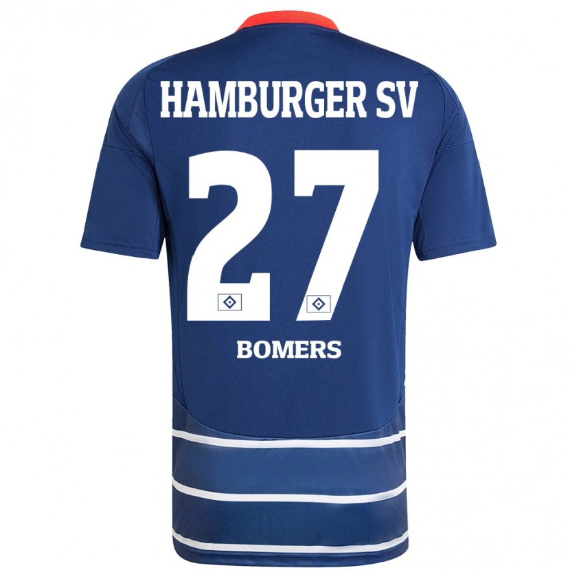 Danxen Hombre Camiseta Henrik Bomers #27 Azul Oscuro 2ª Equipación 2024/25 La Camisa México