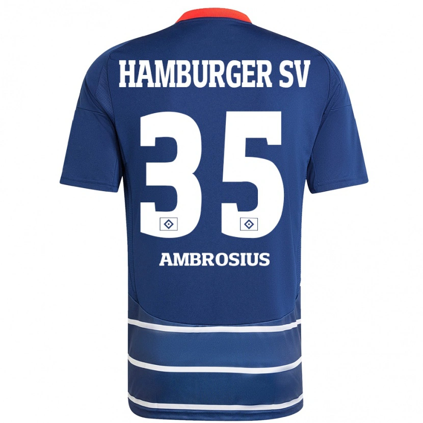 Danxen Hombre Camiseta Stephan Ambrosius #35 Azul Oscuro 2ª Equipación 2024/25 La Camisa México