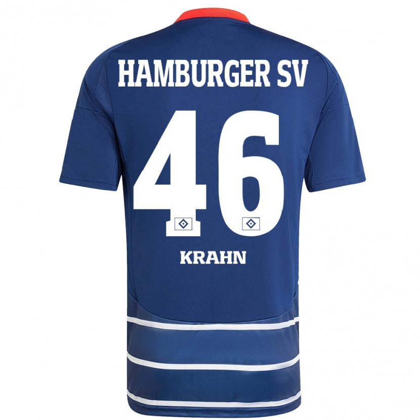 Danxen Hombre Camiseta Elijah Krahn #46 Azul Oscuro 2ª Equipación 2024/25 La Camisa México