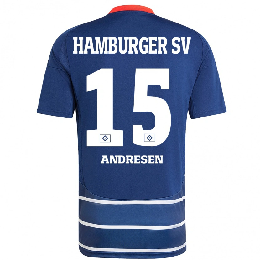 Danxen Hombre Camiseta Bent Andresen #15 Azul Oscuro 2ª Equipación 2024/25 La Camisa México