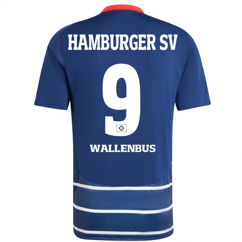 Danxen Hombre Camiseta Noah Wallenßus #9 Azul Oscuro 2ª Equipación 2024/25 La Camisa México