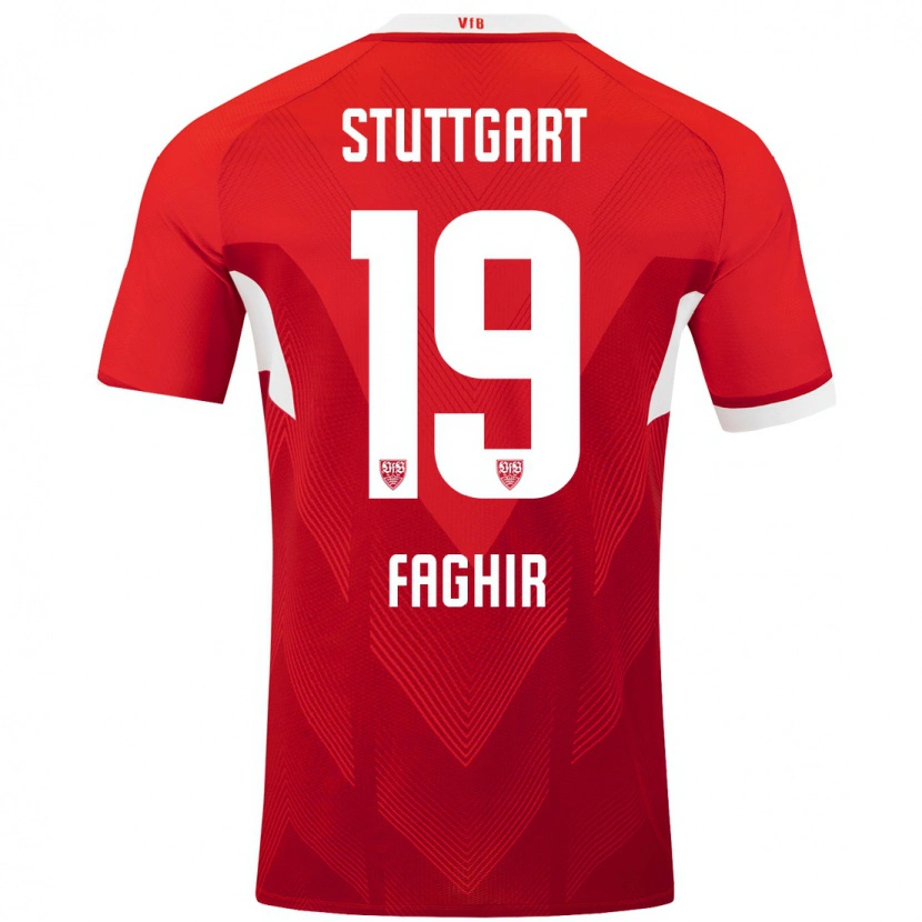 Danxen Hombre Camiseta Wahid Faghir #19 Rojo Blanco 2ª Equipación 2024/25 La Camisa México
