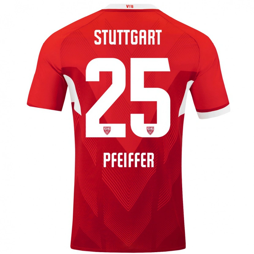 Danxen Hombre Camiseta Luca Pfeiffer #25 Rojo Blanco 2ª Equipación 2024/25 La Camisa México