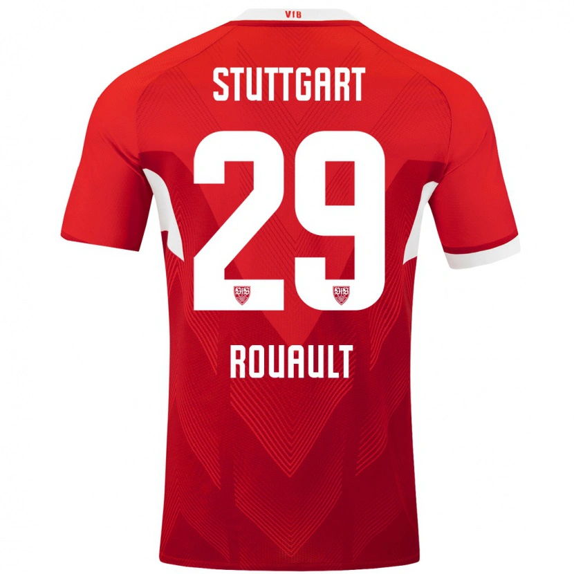 Danxen Hombre Camiseta Anthony Rouault #29 Rojo Blanco 2ª Equipación 2024/25 La Camisa México