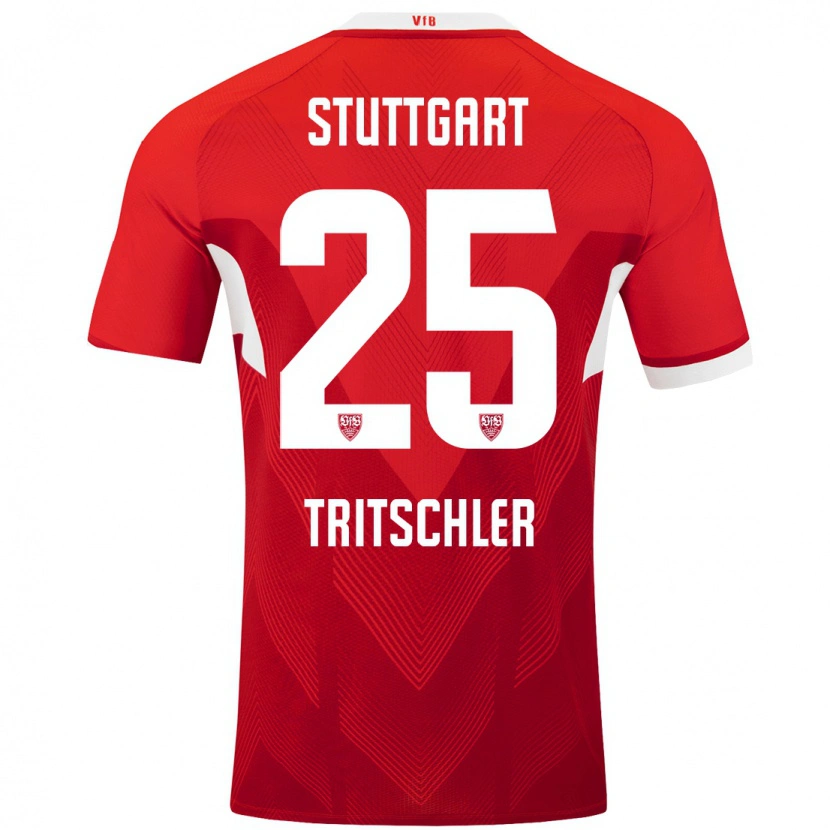 Danxen Hombre Camiseta David Tritschler #25 Rojo Blanco 2ª Equipación 2024/25 La Camisa México