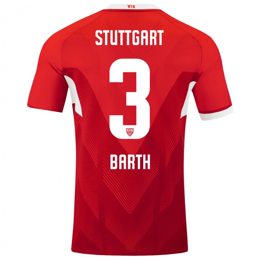 Danxen Hombre Camiseta Lara Barth #3 Rojo Blanco 2ª Equipación 2024/25 La Camisa México