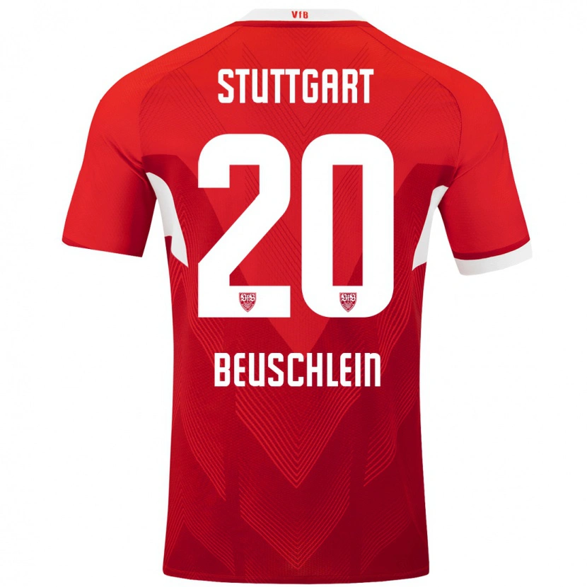 Danxen Hombre Camiseta Jana Beuschlein #20 Rojo Blanco 2ª Equipación 2024/25 La Camisa México