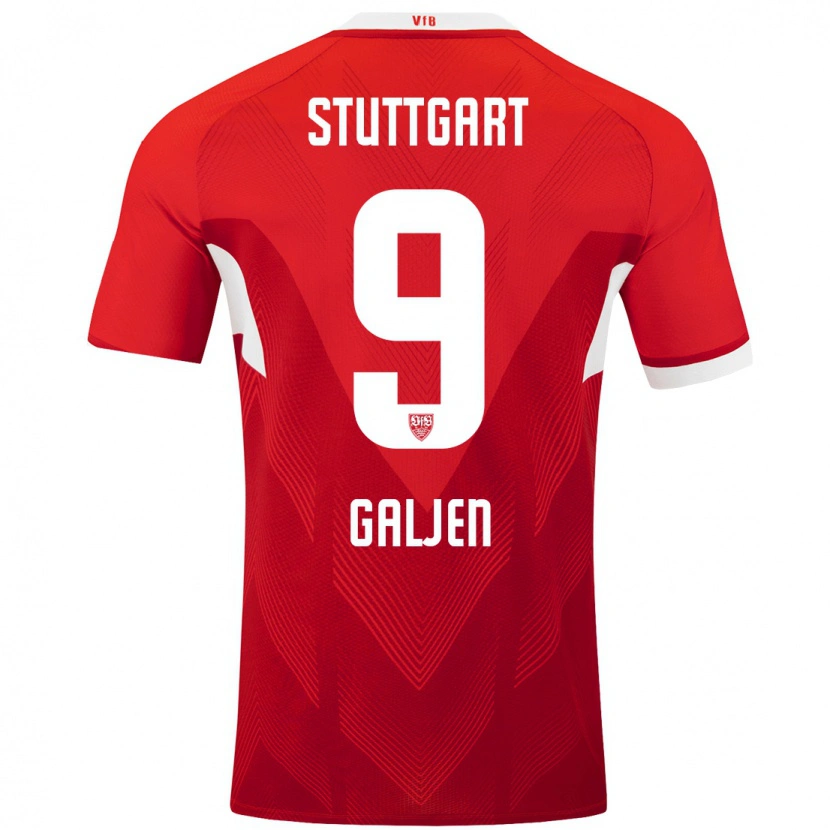Danxen Hombre Camiseta Dejan Galjen #9 Rojo Blanco 2ª Equipación 2024/25 La Camisa México
