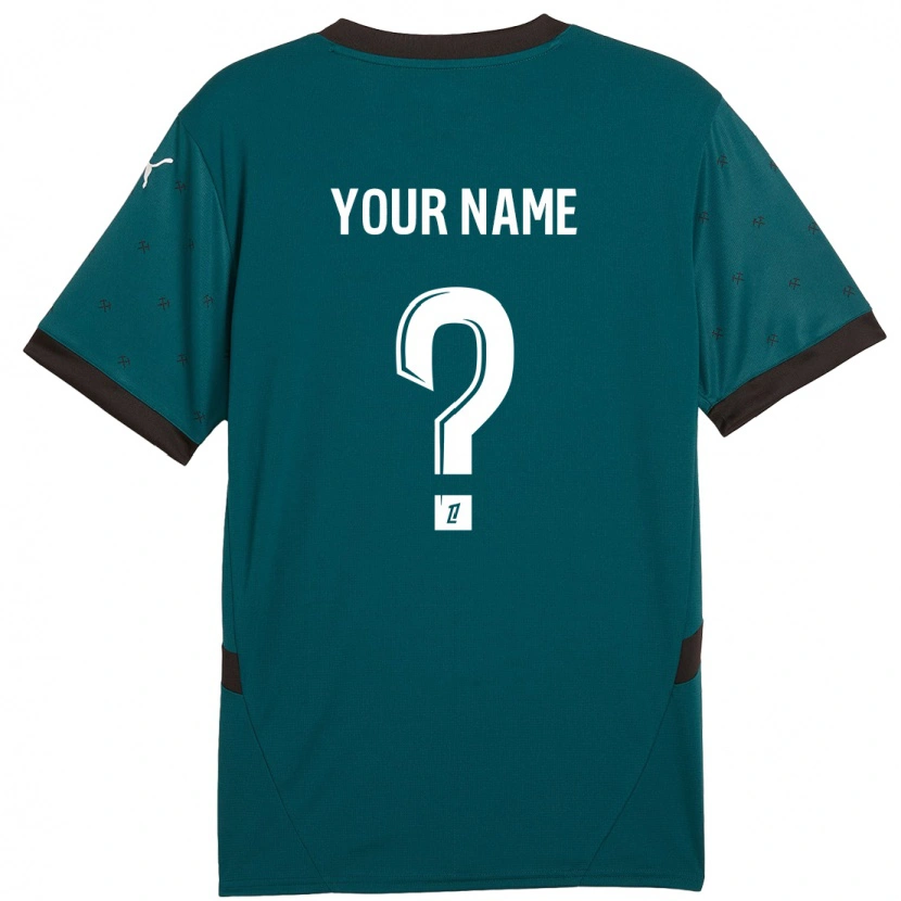 Danxen Hombre Camiseta Su Nombre #0 Verde Oscuro 2ª Equipación 2024/25 La Camisa México