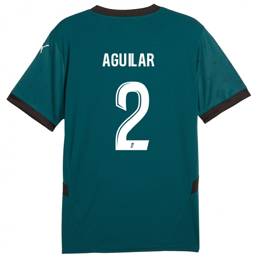 Danxen Hombre Camiseta Ruben Aguilar #2 Verde Oscuro 2ª Equipación 2024/25 La Camisa México