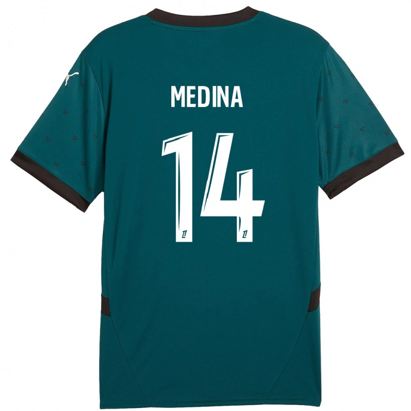 Danxen Hombre Camiseta Facundo Medina #14 Verde Oscuro 2ª Equipación 2024/25 La Camisa México