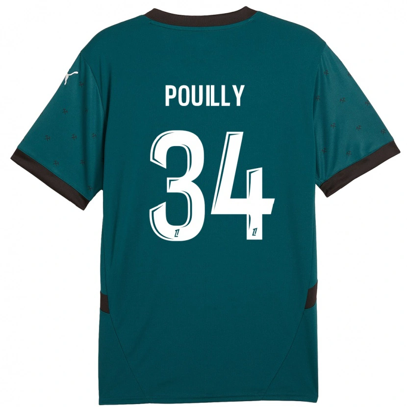 Danxen Hombre Camiseta Tom Pouilly #34 Verde Oscuro 2ª Equipación 2024/25 La Camisa México
