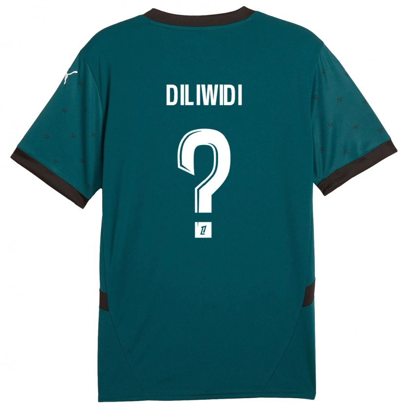 Danxen Hombre Camiseta Kembo Diliwidi #0 Verde Oscuro 2ª Equipación 2024/25 La Camisa México