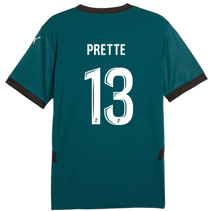Danxen Hombre Camiseta Andréa Prette #13 Verde Oscuro 2ª Equipación 2024/25 La Camisa México