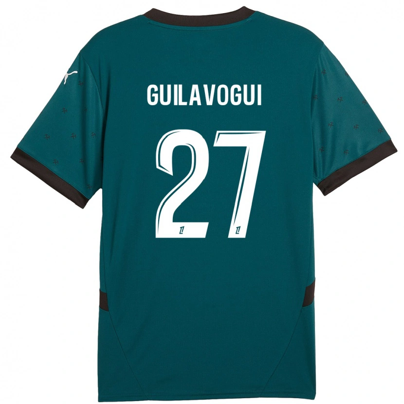 Danxen Hombre Camiseta Morgan Guilavogui #27 Verde Oscuro 2ª Equipación 2024/25 La Camisa México