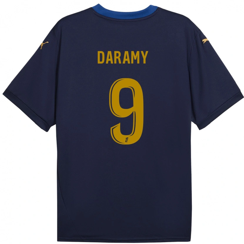 Danxen Hombre Camiseta Mohamed Daramy #9 Azul Marino Dorado 2ª Equipación 2024/25 La Camisa México