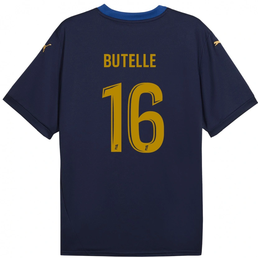 Danxen Hombre Camiseta Ludovic Butelle #16 Azul Marino Dorado 2ª Equipación 2024/25 La Camisa México