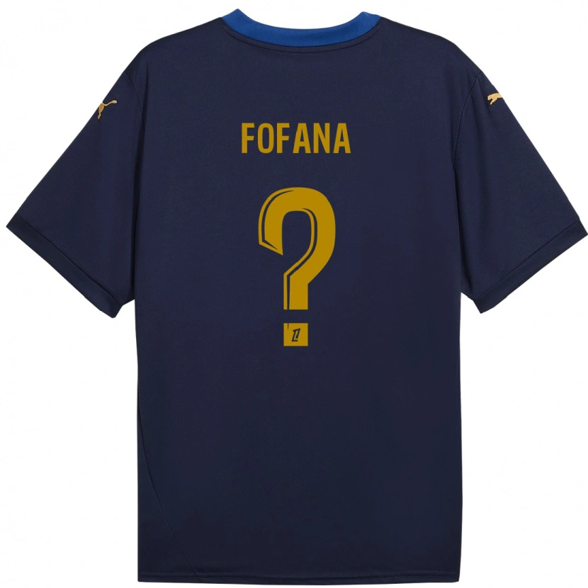Danxen Hombre Camiseta Yaya Fofana #0 Azul Marino Dorado 2ª Equipación 2024/25 La Camisa México
