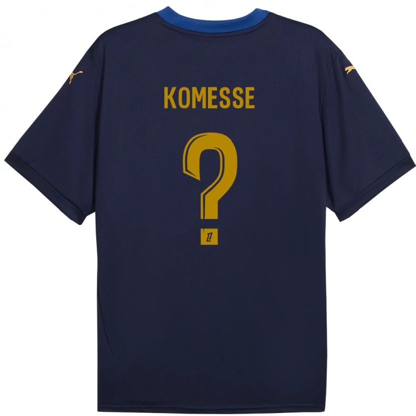 Danxen Hombre Camiseta Josias Sabone #0 Azul Marino Dorado 2ª Equipación 2024/25 La Camisa México