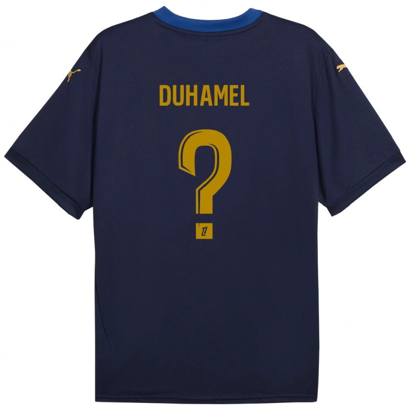 Danxen Hombre Camiseta Lino Duhamel #0 Azul Marino Dorado 2ª Equipación 2024/25 La Camisa México