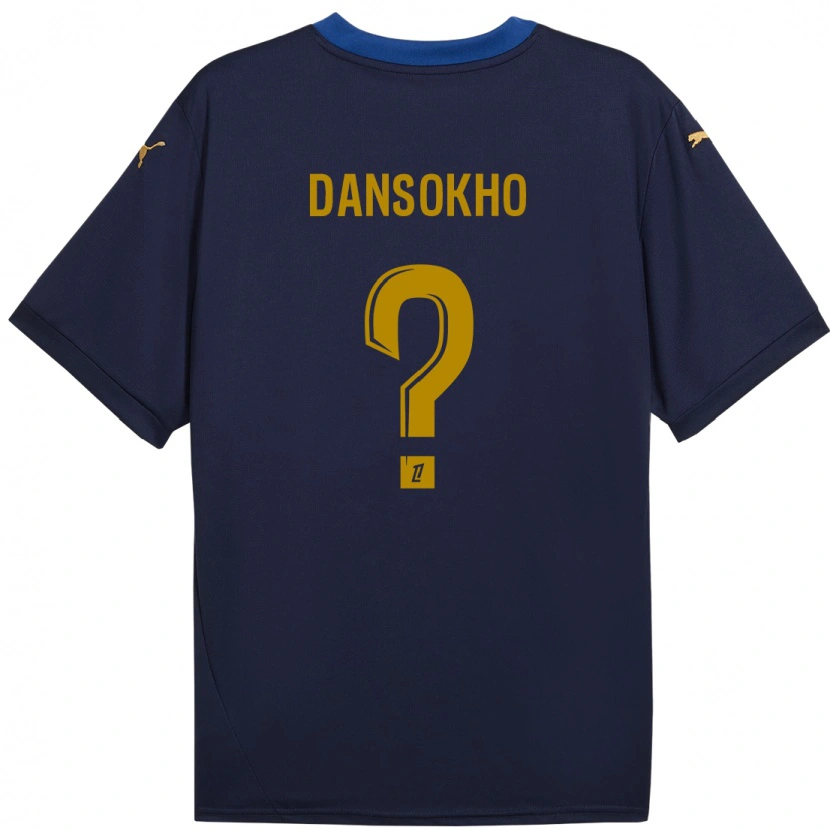 Danxen Hombre Camiseta Ansoumana Dansokho #0 Azul Marino Dorado 2ª Equipación 2024/25 La Camisa México