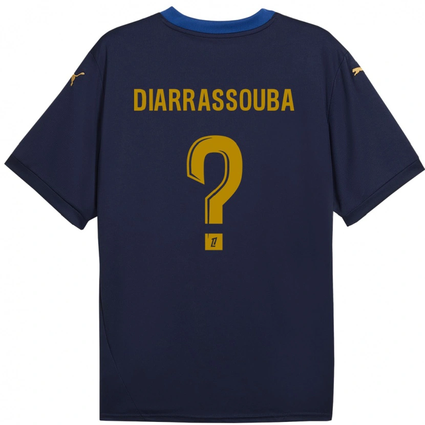 Danxen Hombre Camiseta Tidiane Diarrassouba #0 Azul Marino Dorado 2ª Equipación 2024/25 La Camisa México