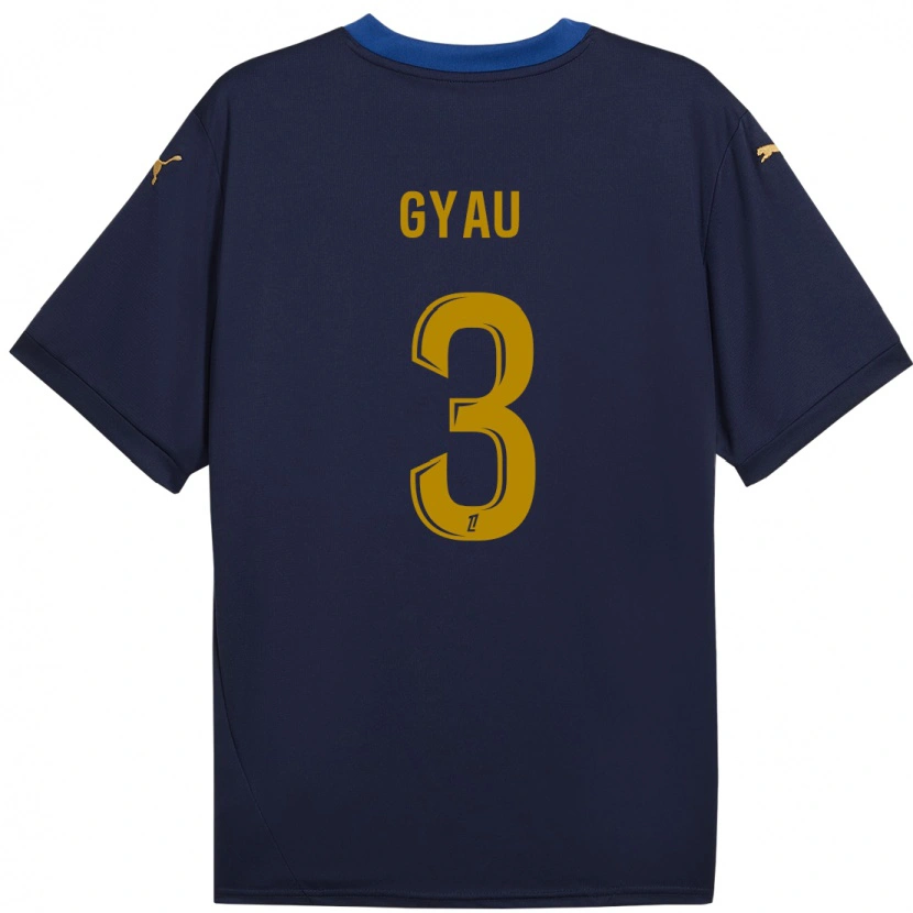Danxen Hombre Camiseta Mia Gyau #3 Azul Marino Dorado 2ª Equipación 2024/25 La Camisa México