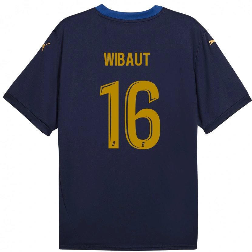 Danxen Hombre Camiseta Clara Wibaut #16 Azul Marino Dorado 2ª Equipación 2024/25 La Camisa México