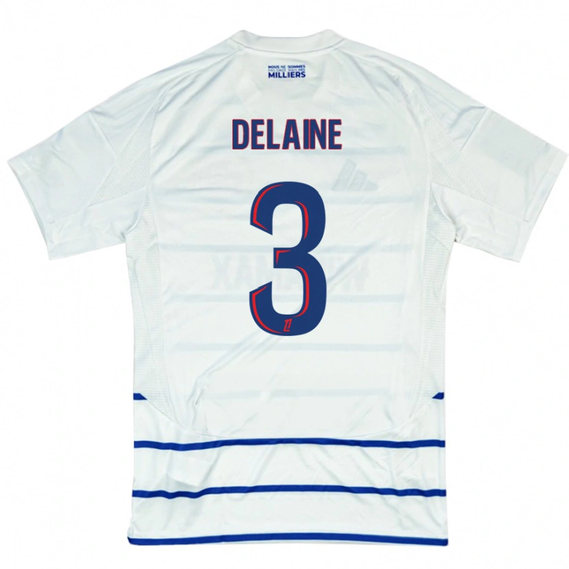 Danxen Hombre Camiseta Thomas Delaine #3 Blanco Azul 2ª Equipación 2024/25 La Camisa México