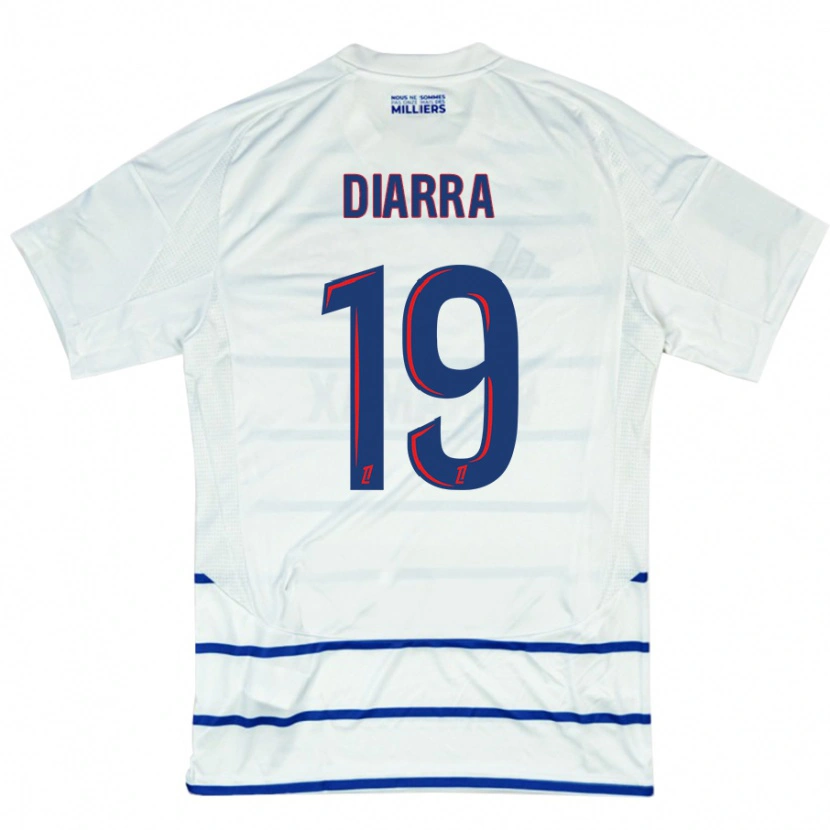 Danxen Hombre Camiseta Habib Diarra #19 Blanco Azul 2ª Equipación 2024/25 La Camisa México