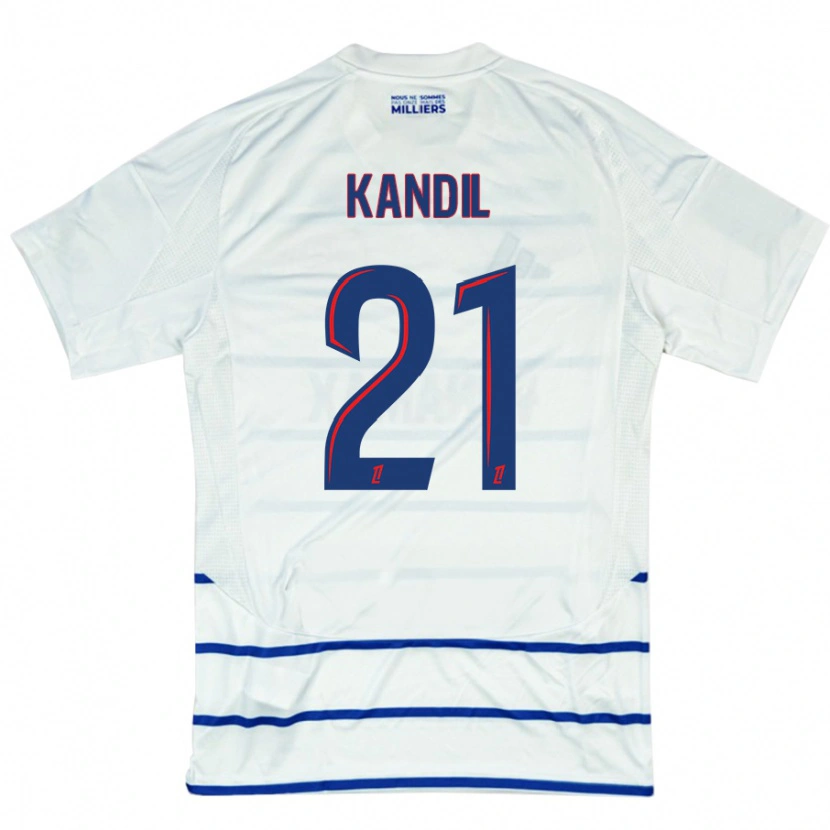 Danxen Hombre Camiseta Nordine Kandil #21 Blanco Azul 2ª Equipación 2024/25 La Camisa México