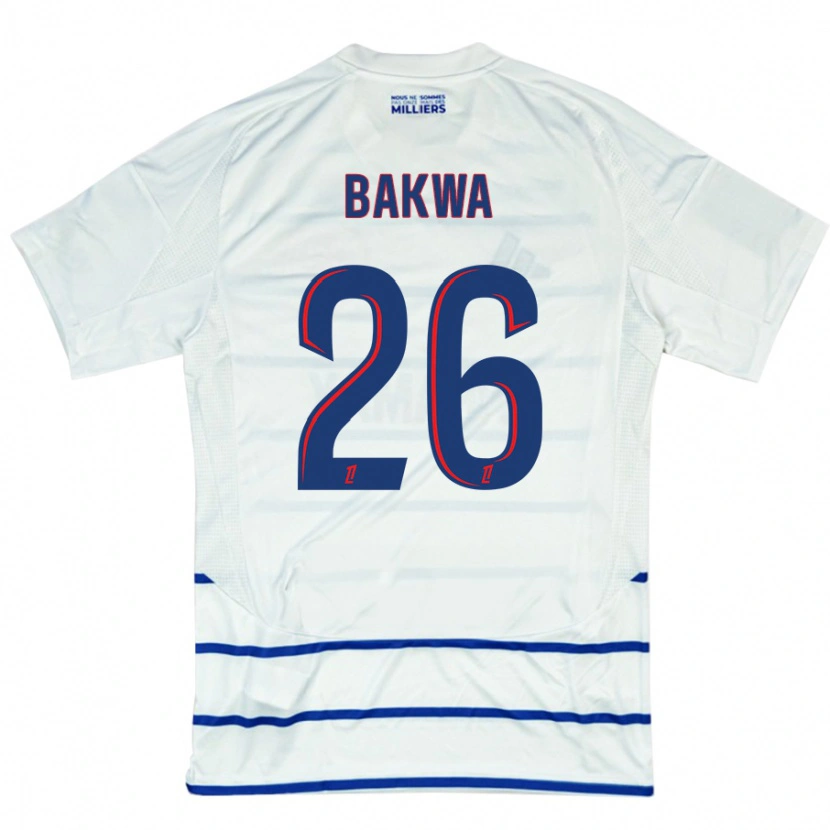 Danxen Hombre Camiseta Dilane Bakwa #26 Blanco Azul 2ª Equipación 2024/25 La Camisa México