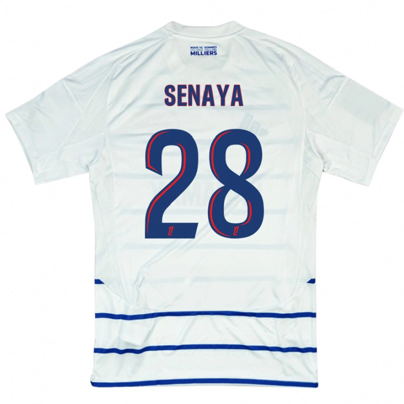 Danxen Hombre Camiseta Marvin Senaya #28 Blanco Azul 2ª Equipación 2024/25 La Camisa México