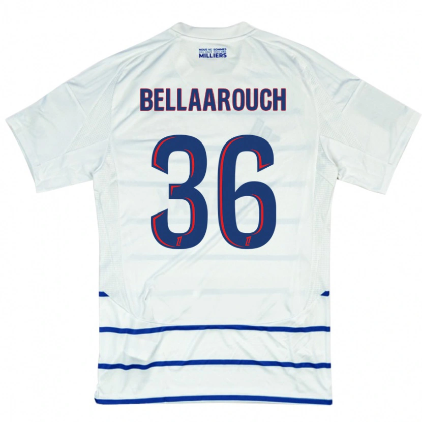 Danxen Hombre Camiseta Alaa Bellaarouch #36 Blanco Azul 2ª Equipación 2024/25 La Camisa México