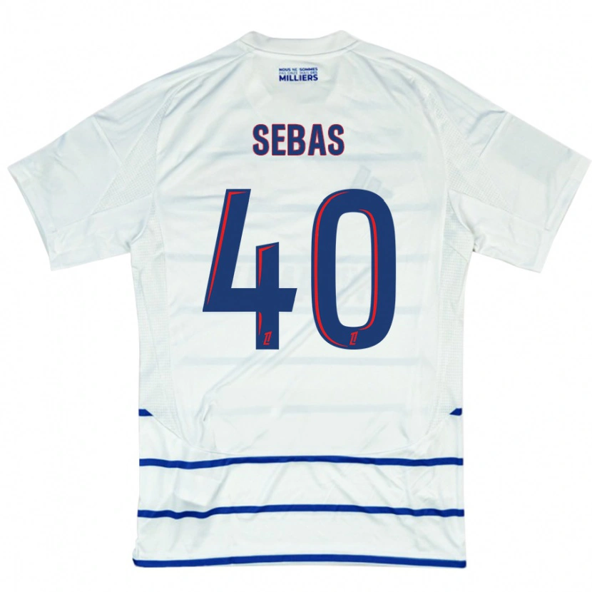 Danxen Hombre Camiseta Jérémy Sebas #40 Blanco Azul 2ª Equipación 2024/25 La Camisa México