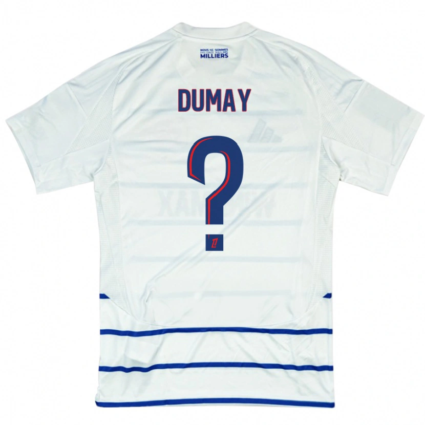 Danxen Hombre Camiseta Yoann Dumay #0 Blanco Azul 2ª Equipación 2024/25 La Camisa México