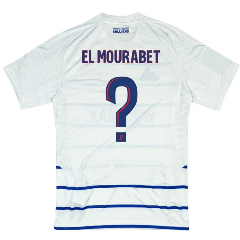 Danxen Hombre Camiseta Samir El Mourabet #0 Blanco Azul 2ª Equipación 2024/25 La Camisa México