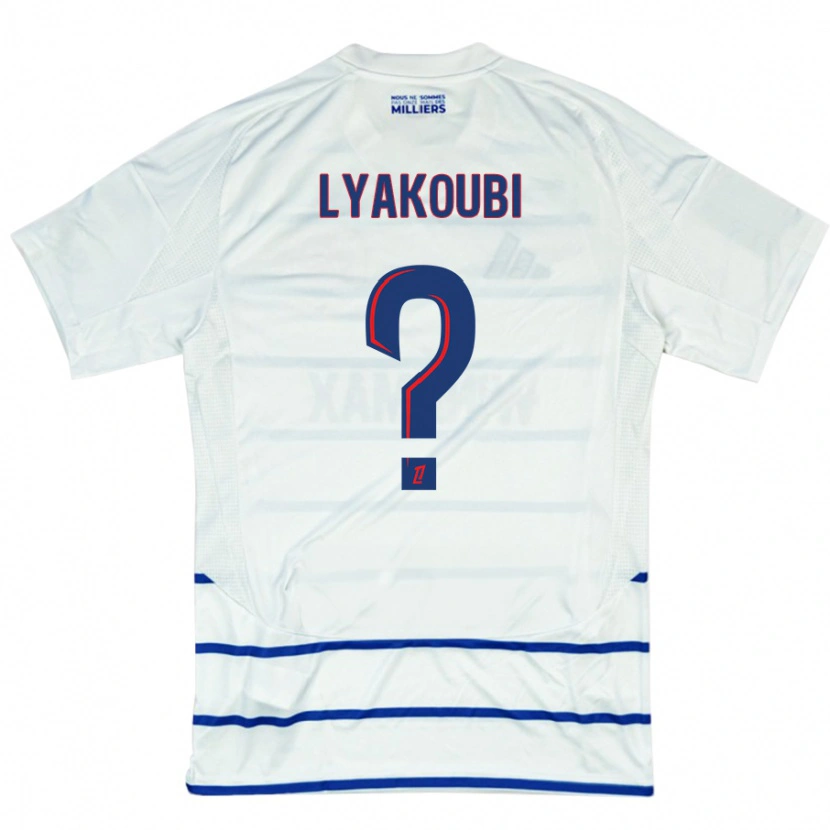 Danxen Hombre Camiseta Oussama Lyakoubi #0 Blanco Azul 2ª Equipación 2024/25 La Camisa México