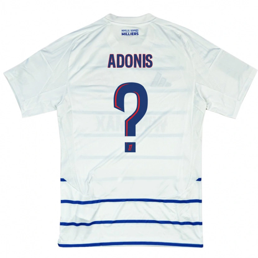 Danxen Hombre Camiseta Erwan Adonis #0 Blanco Azul 2ª Equipación 2024/25 La Camisa México