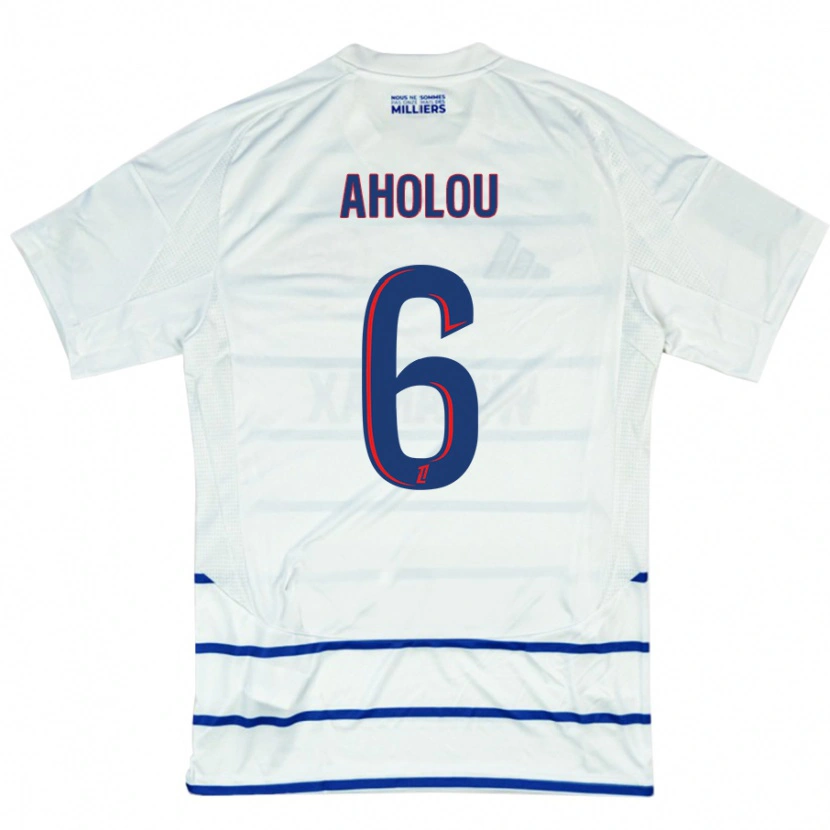 Danxen Hombre Camiseta Jean-Eudes Aholou #6 Blanco Azul 2ª Equipación 2024/25 La Camisa México