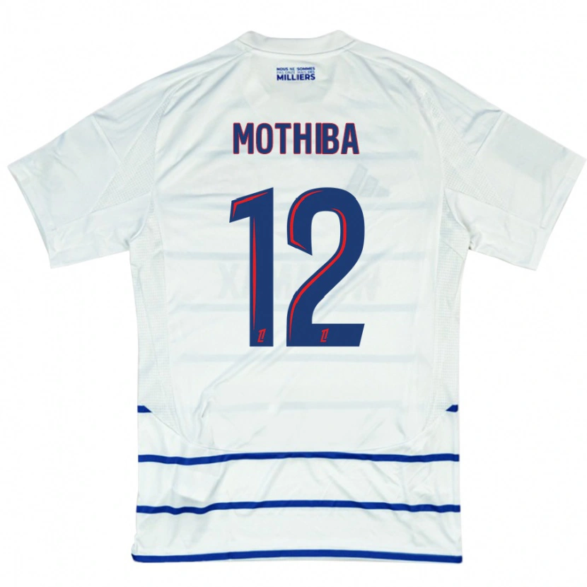 Danxen Hombre Camiseta Lebo Mothiba #12 Blanco Azul 2ª Equipación 2024/25 La Camisa México