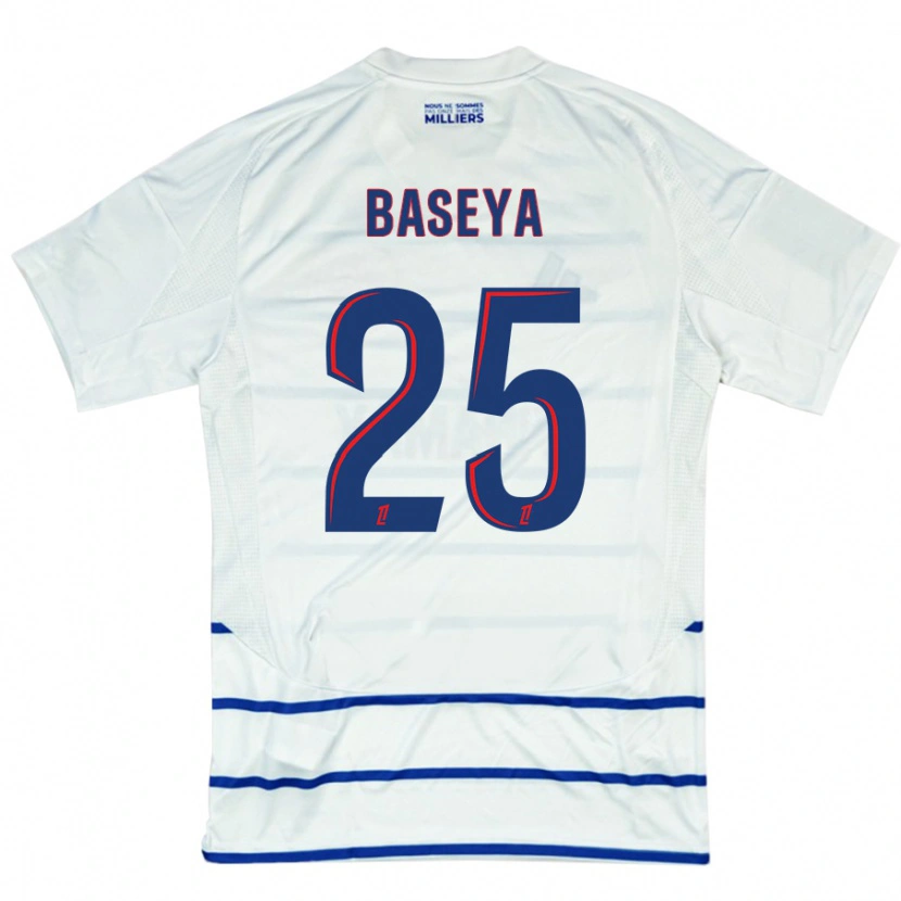 Danxen Hombre Camiseta Steven Baseya #25 Blanco Azul 2ª Equipación 2024/25 La Camisa México