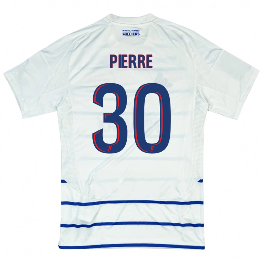 Danxen Hombre Camiseta Alexandre Pierre #30 Blanco Azul 2ª Equipación 2024/25 La Camisa México