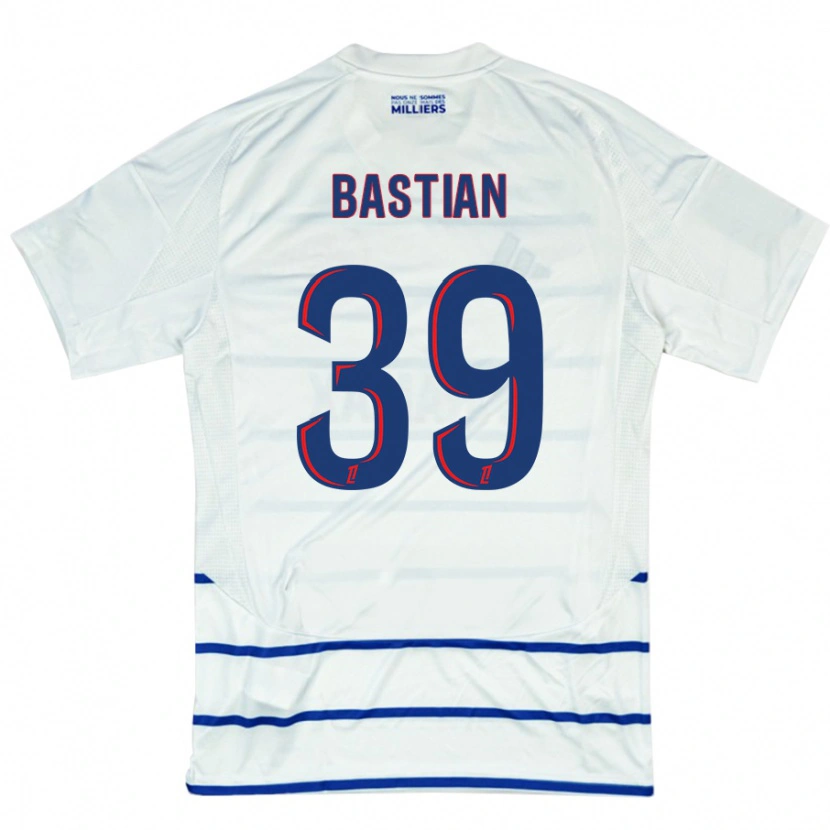 Danxen Hombre Camiseta Maxime Bastian #39 Blanco Azul 2ª Equipación 2024/25 La Camisa México