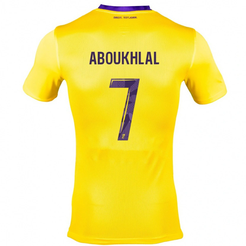 Danxen Hombre Camiseta Zakaria Aboukhlal #7 Amarillo Morado 2ª Equipación 2024/25 La Camisa México